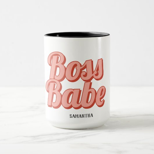 Boss Lady Retro Gepersonaliseerd naam KoffieMok Mok (Midden)