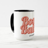 Boss Lady Retro Gepersonaliseerd naam KoffieMok Mok (Voorkant links)