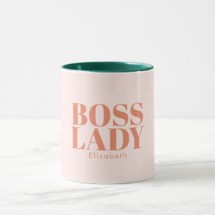 Boss Lady Retro Gepersonaliseerd naam KoffieMok Mok