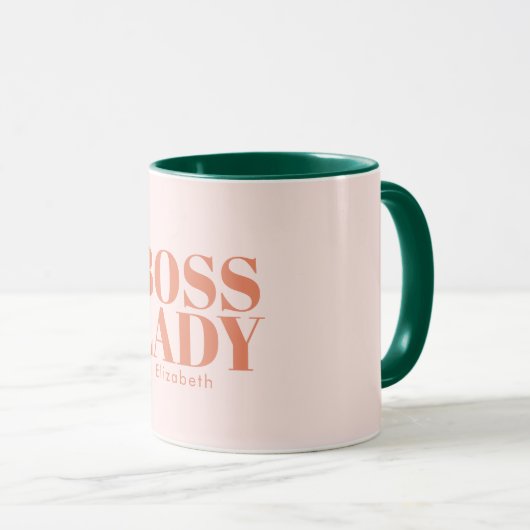 Boss Lady Retro Gepersonaliseerd naam KoffieMok Mok (Voorkant rechts)