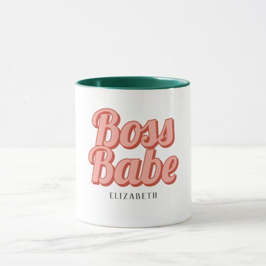 Boss Lady Retro Gepersonaliseerd naam KoffieMok Mok (Midden)