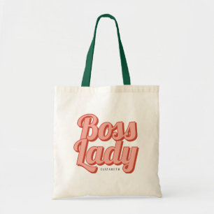Boss Lady Retro Gepersonaliseerd naam Tote Bag