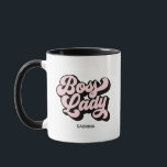 Boss Lady Retro Pink Mok<br><div class="desc">Ken je een geweldige baas babe of baas dame? Deze mok is een groot geschenk voor al die ondernemende vrouwen die je kent en die de wereld één kop koffie per keer overnemen! Meerdere kleuren in onze winkel - als u geen kleur ziet, kunt u ons alleen een bericht sturen...</div>
