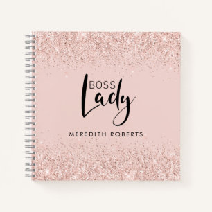Boss Lady Roos Gold Blush Glitter - Speciaal geper Notitieboek