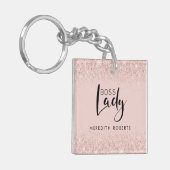 Boss Lady Roos Gold Blush Glitter - Speciaal geper Sleutelhanger (Voorkant Links)