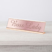 Boss Lady Roos Gold Desk Bureau Naambordje (Voorkant)
