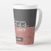 Boss Lady Roos Goud Roze Glitter Gepersonaliseerd Latte Mok (Rechterhoek)