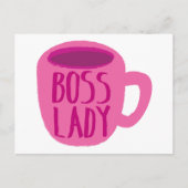 Boss Lady Roze Coffee Cup Briefkaart (Voorkant)