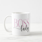 Boss Lady roze en grijs Koffiemok (Links)