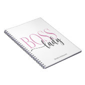 Boss Lady Roze en Grijs Natuurlijk Notitieboek (Rechterzijde)