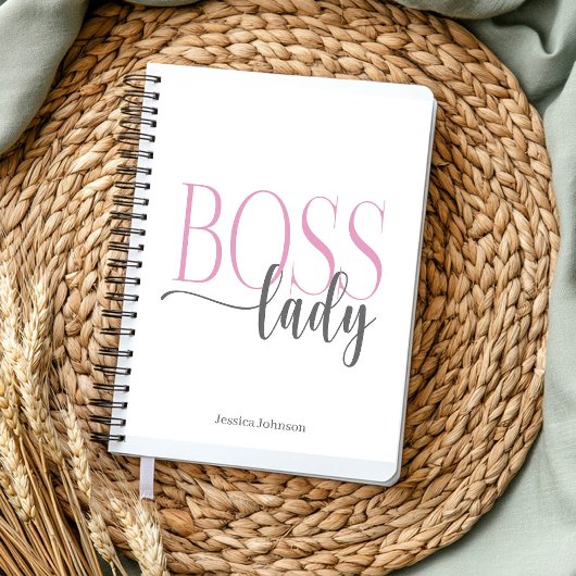 Boss Lady Roze en Grijs Natuurlijk Notitieboek