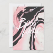 Boss Lady Roze Zwart Geschilderd Marmer Sweet 16 Kaart (Achterkant)