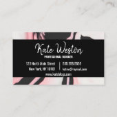 Boss Lady Roze Zwart Geschilderd Marmer Visitekaartje (Achterkant)