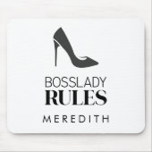 Boss Lady Rules Logo gepersonaliseerd Muismat (Voorkant)