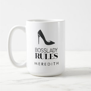 Boss Lady Rules Stiletto Logo Gepersonaliseerd Koffiemok