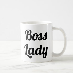 Boss Lady   Slogan-Mok   handgeschreven typologie Koffiemok