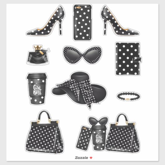 Boss Lady Sticker Decals Polk A Dot Decal Stickers (Vel)