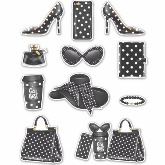 Boss Lady Sticker Decals Polk A Dot Decal Stickers (Voorkant)