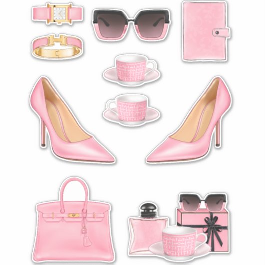 Boss Lady Sticker Decals Roze Bossy Decal Sticker (Voorkant)