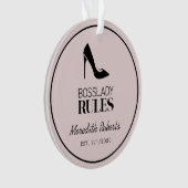 Boss Lady Stiletto Logo Blush gepersonaliseerd Ornament (voorkant)