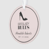 Boss Lady Stiletto Logo Blush gepersonaliseerd Ornament (voorkant)