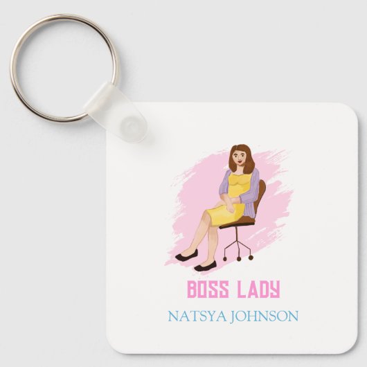 Boss Lady Unique Leuke Elegant Sleutelhanger (Voorkant)