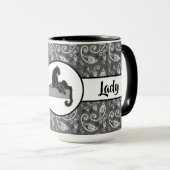 Boss Lady Zwart Kat Ringer 15oz Mok (Voorkant rechts)