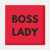 Boss Lady Zwart Letters Magneet (Voorkant)