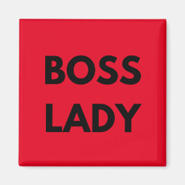 Boss Lady Zwart Letters Magneet