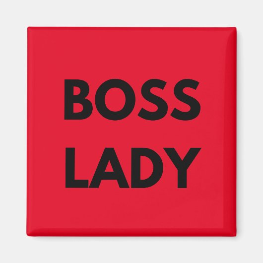 Boss Lady Zwart Letters Magneet (Voorkant)