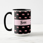 Boss Lady Zwart Monogram Olifant Ringer 15oz Mok (Links)