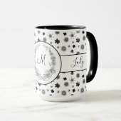 Boss Lady Zwart Monogram Ringer 15oz Mok (Voorkant rechts)