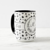 Boss Lady Zwart Monogram Ringer 15oz Mok (Voorkant links)