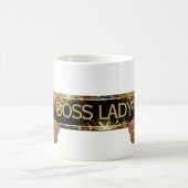 Boss Lady | Zwarte kristallijne zwarte kristallen  Koffiemok (Center)