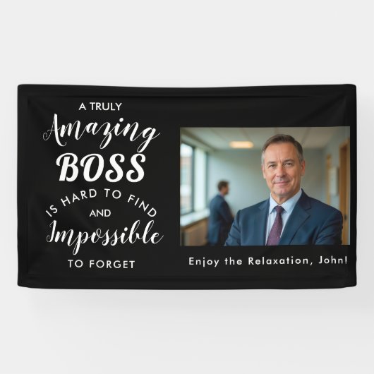 Boss Leaving Party Banner – Editable Farewell Deco (Horizontaal)