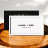 Boss Luxe Minimalist Professioneel Zwart Wit Visitekaartje