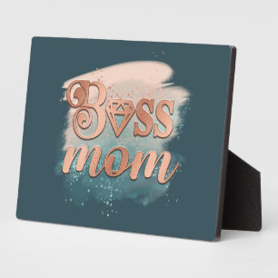 Boss Ma Trendy Copper Blauwgroen Waterverf Typogra Fotoplaat