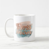 Boss Ma Trendy Copper Blauwgroen Waterverf Typogra Koffiemok (Links)