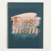 Boss Ma Trendy Copper Blauwgroen Waterverf Typogra Planner (Voorkant)