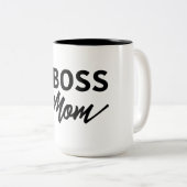 #Boss Mam Mok. Baas mama. Show hen die baas zijn Tweekleurige Koffiemok (Voorkant rechts)