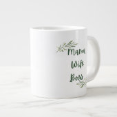 Boss Mama Floral, roze en grijze Canvas tas Grote Koffiekop (Voorkant rechts)