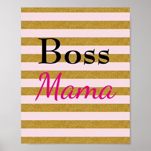 Boss Mama Striped Poster (Voorkant)