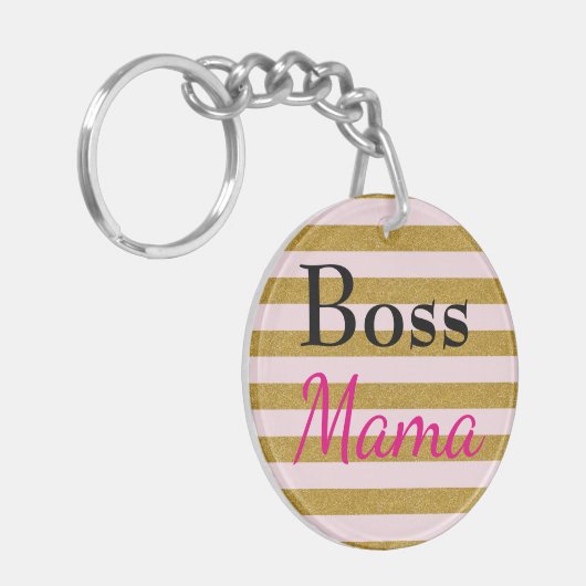 Boss Mama Striped Sleutelhanger (Voorkant Links)