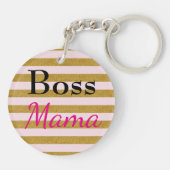 Boss Mama Striped Sleutelhanger (Achterkant)