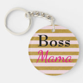 Boss Mama Striped Sleutelhanger (Voorkant)