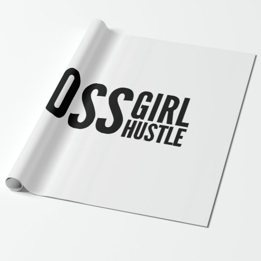Boss meisje Hustle, Boss meisjes empowerment sloga Cadeaupapier (Uitgerold)