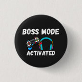 Boss Mode Activated Gamer  Ronde Button 3,2 Cm (Voorkant)