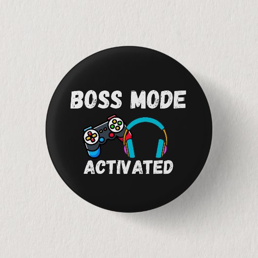 Boss Mode Activated Gamer  Ronde Button 3,2 Cm (Voorkant)