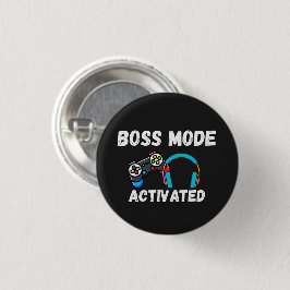 Boss Mode Geactiveerde Gamer Ronde Button 3,2 Cm