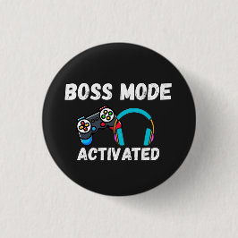 Boss Mode Geactiveerde Gamer Ronde Button 3,2 Cm